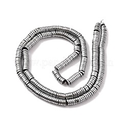 非磁性合成ヘマタイトビーズ連売り  ヒシビーズ  ディスク/フラットラウンド  プラチナメッキ  4x1mm  穴：1mm  15.7インチ&nbsp;X-G-K011-4x1mm-02