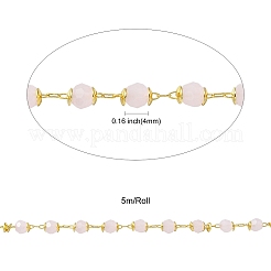 Handmade Glass Faceted Rondelle Beaded Chains&nbsp;CHC-CJ0001-73