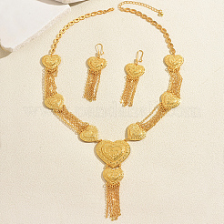 Middle Eastern Vintage Style Alloy Heart Tassel Earrings & Necklaces Sets for Women&nbsp;MM5768