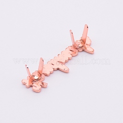 亜鉛合金バッグロックキャッチクラスプ  鉄ベース  手作りの言葉  ローズゴールド  0.9x3.5x1.3cm  1.85x1.15x0.02cm&nbsp;DIY-TAC0015-02RG