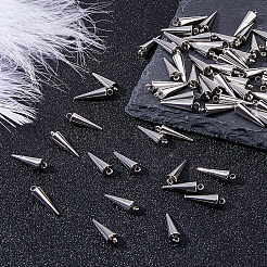 201ステンレススチールペンダント60個  コーンチャーム  ステンレス鋼色  18.5x5.5mm  穴：2mm&nbsp;STAS-DC0017-16B