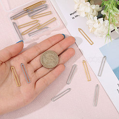 40個2色304ステンレスペンダント  長方形チャーム  ゴールデン·ステンレス鋼色  23x4.5x1mm  穴：1.2mm  20個/カラー&nbsp;FIND-CA0009-48