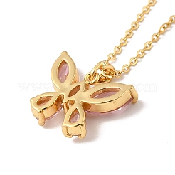 Pink Cubic Zirconia Pendant Necklace&nbsp;NJEW-H161-01H