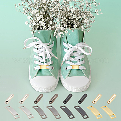 Rectangle Zinc Alloy Shoelace Charms & Cord Ends and Steel Slotted Screwdriver&nbsp;FIND-NB0005-75