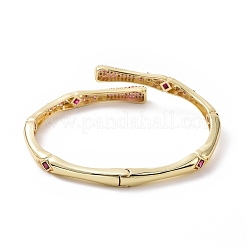Cubic Zirconia Rhombus Open Cuff Bangle&nbsp;BJEW-F445-12G
