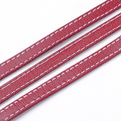 レザーコード  ステッチング  レッド  10x2mm  約50ヤード/束（150フィート/束）&nbsp;WL-T001-10x2-01