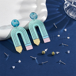 925 Sterling Silver Flat Pad Stud Earring Findings&nbsp;STER-UN0001-39