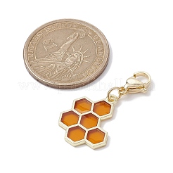 Bee & Honeycomb & Flower & Honey Jar Alloy Enamel Pendant Decorations&nbsp;HJEW-JM01602