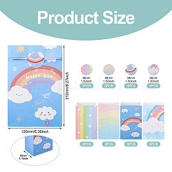 12Pcs 4 Styles Rainbow Print Kraft Paper Gift Bags&nbsp;AJEW-TA0003-38