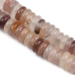 天然のバイオレットストロベリークォーツビーズの連  ロンデル  6x2mm  穴：0.7mm  約174個/連  15.35''（39センチメートル）&nbsp;G-Q159-B31-01