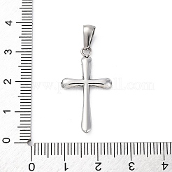304ステンレスペンダント  クロスチャーム  変色防止  ステンレス鋼色  29x16x2.5mm  穴：5.9x3.4mm&nbsp;STAS-L286-08P