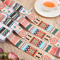 Boho Ethnic Pattern Polyester Webbing Ribbon&nbsp;OCOR-WH0120-61B
