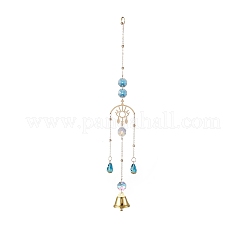 Faceted Glass Teardrop & Octagon Hanging Suncatcher&nbsp;HJEW-I010-02C