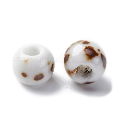 手作りの陶器ビーズ  ラウンド  サドルブラウン  6~7x5~6mm  穴：2mm&nbsp;PORC-D300-A06