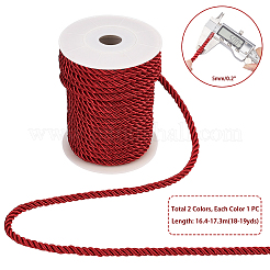 ツイストナイロン糸  ミックスカラー  5mm  約18~19ヤード/ロール（16.4m〜17.3m /ロール）  2色  1ロール/カラー  2rolls&nbsp;NWIR-PH0001-60
