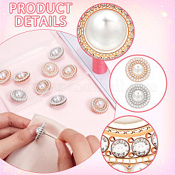 12Pcs 2 Colors Zinc Alloy Rhinestone Shank Buttons&nbsp;FIND-FG0002-92