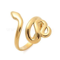 304ステンレススチール製スネークオープンカフリング女性用  18KGP本金メッキ  内径：18mm&nbsp;LS-RJEW-Z077-01G-09