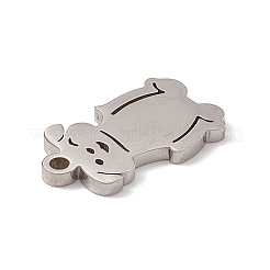 変色しない304ステンレススチールペンダント  犬チャーム  ステンレス鋼色  18x10x1.3mm  穴：1.5mm&nbsp;STAS-G297-13P