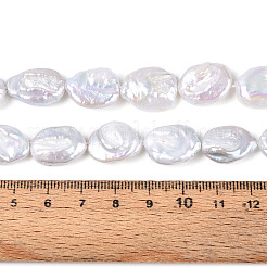 天然バロックケシパールビーズ連売り  有核真珠  オーバル  貝殻色  15~19x11.5~15.5x3~10mm  穴：0.6mm  約23~25個/連  15.35~15.75インチ（39~40cm）&nbsp;PEAR-S020-T10-01