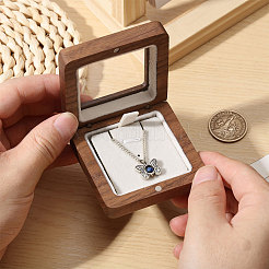 Wood Badge Storage Boxes with Visible Window and Magnetic Lid&nbsp;CON-WH0107-101A
