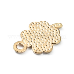 合金エナメルチャーム  ゴールドカラー  クローバー  紫色のメディア  18x12x1.3mm  穴：1.8mm&nbsp;ENAM-CJC0006-45D