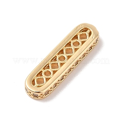 長方形真鍮マイクロパヴェ クリア キュービックジルコニア ペンダント  ニッケルフリー  ゴールドカラー  22x6x2.5mm  穴：1.2mm&nbsp;KK-B100-053A-G