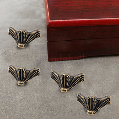 24 stes 2色亜鉛合金ブラケット  コーナープロテクター  ネジ付き  ミックスカラー  15x26x13.5mm  穴：2.5mm  2色  12セット/カラー  24セット&nbsp;FIND-GF0001-79