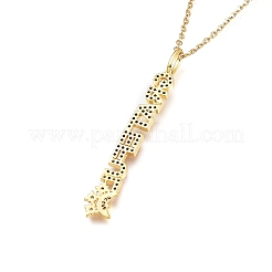 Brass Micro Pave Clear Cubic Zirconia Pendant Necklaces&nbsp;NJEW-L146-29G