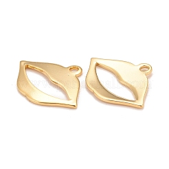 ステンレスペンダント201個  リップ  24KGP本金メッキ  13x17.5x1mm  穴：1.5mm&nbsp;STAS-K217-25G