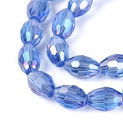 Electroplate Transparent Glass Beads Strands&nbsp;LS-GL-N002-01A-A13