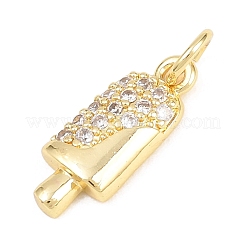 Brass Micro Pave Clear Cubic Zirconia Pendants&nbsp;KK-H273-14G