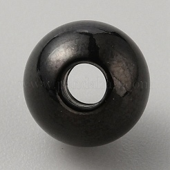 ラックメッキ304ステンレススチールビーズ  ラウンド  電気泳動黒  8mm  穴：3.5mm&nbsp;STAS-WH0043-19D-EB