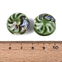 Windmill Spiral Pattern Vintage Handmade Porcelain Beads&nbsp;PORC-N013-19-06