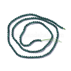 天然石ホワイトジェイドビーズ連売り  多面カット  ラウンド  グリーン  2~2.5x2mm  穴：0.2mm  約167~181個/連  15.7~15.9インチ（40~40.5cm）&nbsp;G-F596-46D-2mm