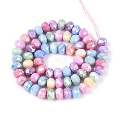 Anti-Tarnish Electroplate Rondelle Glass Beads Strands&nbsp;X-EGLA-T021-8mm-17-01