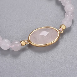 Natural Rose Quartz Braided Bead Bracelets&nbsp;BJEW-JB04210-01