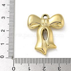メッキアクリルパーツ  カン付き  蝶結び  黄金メッキ  30x25x6mm  穴：2mm&nbsp;PACR-Q008-02G