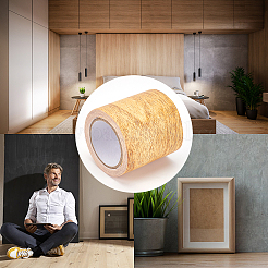 Non-woven Fabrics Imitation Wood Grain Adhesive Tape&nbsp;DIY-GF0005-15C
