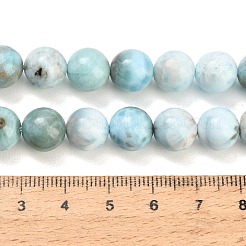 天然石ラリマービーズ連売り  スムーズなラウンド  10.5~11mm  穴：1mm  約40個/連  15.35~15.55''（39~39.5センチメートル）&nbsp;GG-CBA007A-B01-10mm