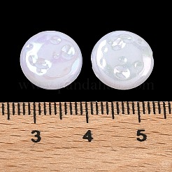 メッキ不透明アクリル模造貝殻ビーズ  フラットラウンド  貝殻色  12x4.5mm  穴：1.5mm  約1250個/500g&nbsp;OACR-P039-09A