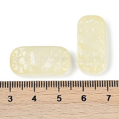 スプレー塗装された透明ガラスコネクタチャーム  カーブ長方形のリンク  淡いチソウ  25x12x6.5mm  穴：1.4mm&nbsp;X1-GLAA-H035-06E