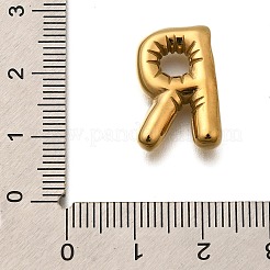 PVD真空メッキ304ステンレスペンダント  18KGP本金メッキ  レターチャーム  文字r  19x13mm  穴：2mm&nbsp;STAS-S148-29G-R