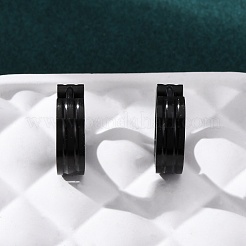 304ステンレススチールフープピアス  316ステンレス鋼  イオンプレーティング（ip）  ブラック  13x4mm&nbsp;EJEW-D331-02B