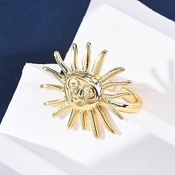 Brass Cuff Rings for Women&nbsp;RJEW-U047-07G