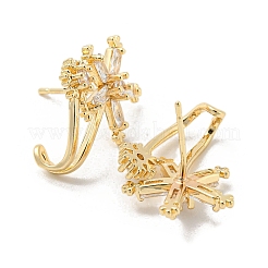 Brass with Clear Cubic Zirconia Stud Earrings&nbsp;EJEW-B035-10KCG
