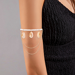 2Pcs 2 Colors Natural Shell Charm Bracelets&nbsp;BJEW-CY0001-04