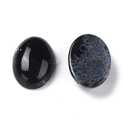 Oval Natural Dyed & Heated Black Agate Cabochons&nbsp;X-G-K020-18x13mm-01