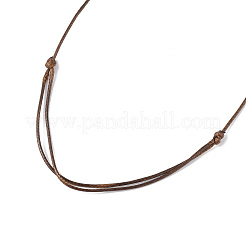 Natural Obsidian Nugget Pendant Necklace with Waxed Cord for Women&nbsp;NJEW-F306-01D