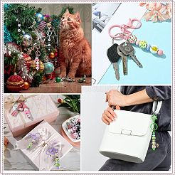 6 個 6 色スプレー塗装合金バービーズキーホルダージュエリーメイキング diy 工芸品  合金カニカンと鉄リング付き  ミックスカラー  15.5~15.8cm  1pc /カラー&nbsp;KEYC-CJ0001-09