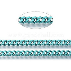 電気泳動 304 ステンレス鋼カーブチェーン  溶接されていない  スプールで  ライトシーグリーン  3.5x2.8x0.5mm  約32.8フィート（10m）/ロール&nbsp;CHS-M002-02E